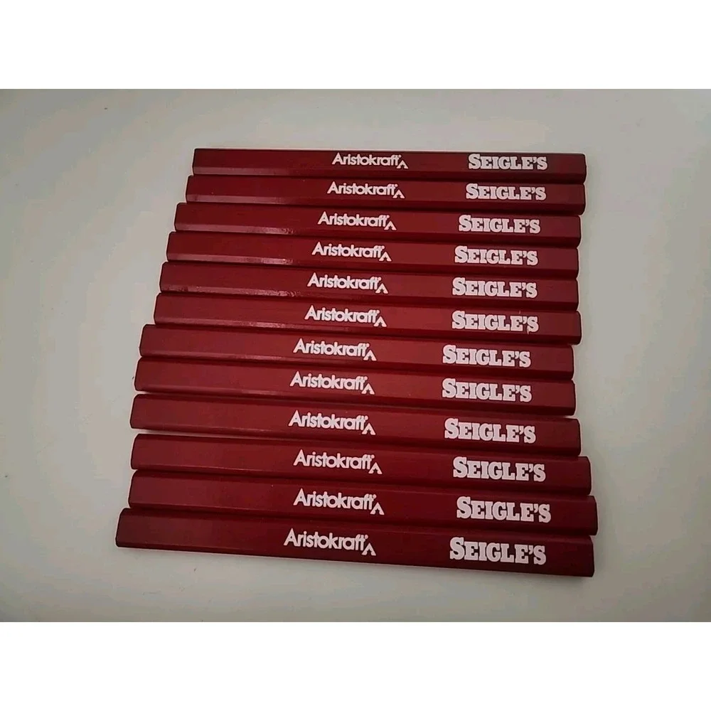 Aristokraft Seigle's Carpenter's Pencils Vintage Red Lot Of 12 Unused